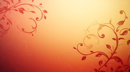 Red floral design, gradient background, invitation