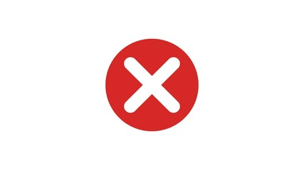Bold red cross error icon with an alert siren, symbolizing danger, stop, or incorrect action. Ideal for warning messages, security alerts, and system error notifications