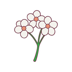 Minimalist wildflower botanical sketch
