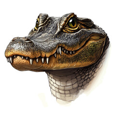 Alligator Head &ndash; Bold Watercolor Vector Illustration for Creative Designs  

