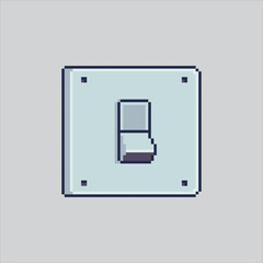 Pixel art illustration Light Switch. Pixelated Light Button. Light Switch Button Icon pixelated for the pixel art game and icon for website and video game. old school retro.