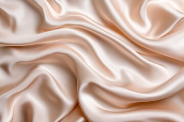 Obraz premium Luxurious beige silk fabric with smooth folds. Artificial Intelligence