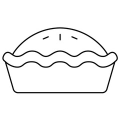 Frame Icon of a pie with a wavy crust and small vertical slits, homemade baked goods, comfort food, and desserts,  representing pies, baking, and sweet treats in culinary and food design.