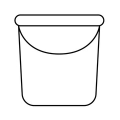 Icon of a bucket with a rounded top and rim, utility and function for household chores, cleaning, storage, everyday tasks and practical tool designs for domestic use and organization.