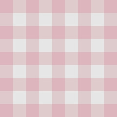 Seamless pattern of pink and white checkered squares, representing a gingham style, fabric, textiles, wrapping paper, background designs, evoking a classic, charming aesthetic for fashion and decor.