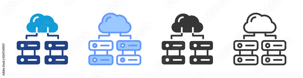 Aufkleber Virtualization icon set multiple style collection