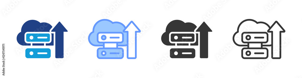 Poster Optimized storage icon set multiple style collection
