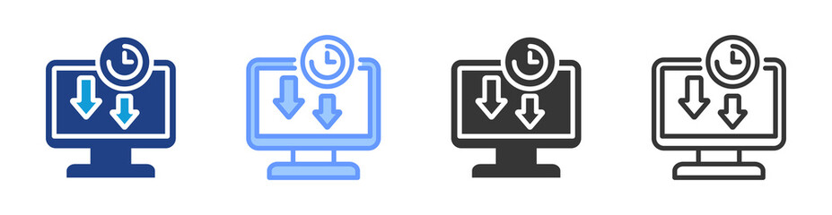 Idle reduction icon set multiple style collection