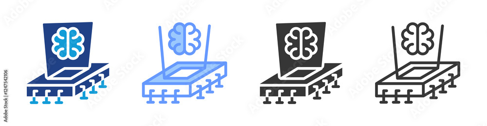 Poster Smart throttling icon set multiple style collection