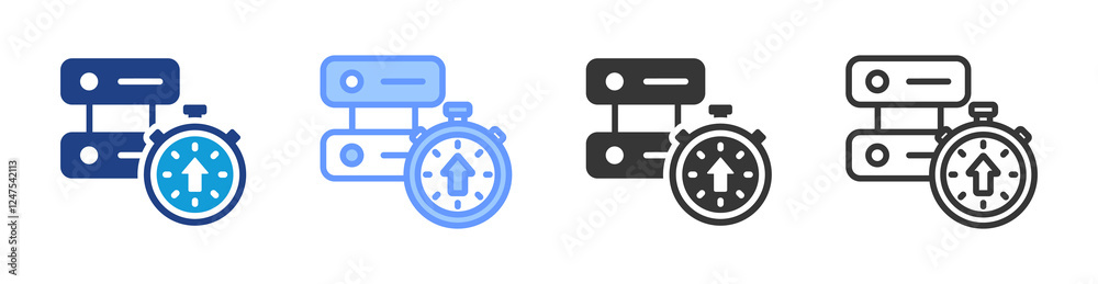 Aufkleber Efficient data center icon set multiple style collection