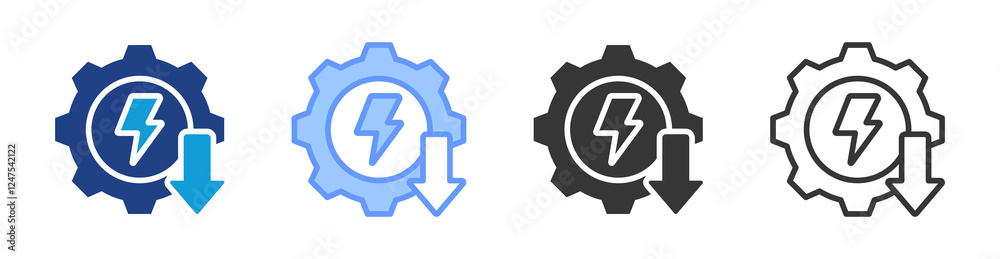 Aufkleber Low energy protocol icon set multiple style collection
