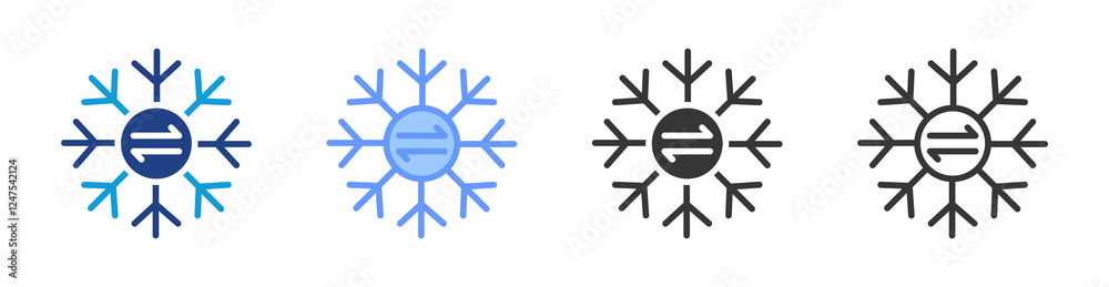 Poster Hybrid cooling icon set multiple style collection