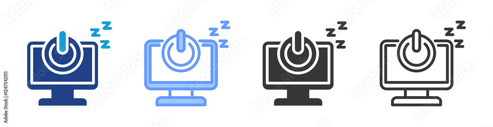 Aufkleber hibernate mode icon set multiple style collection