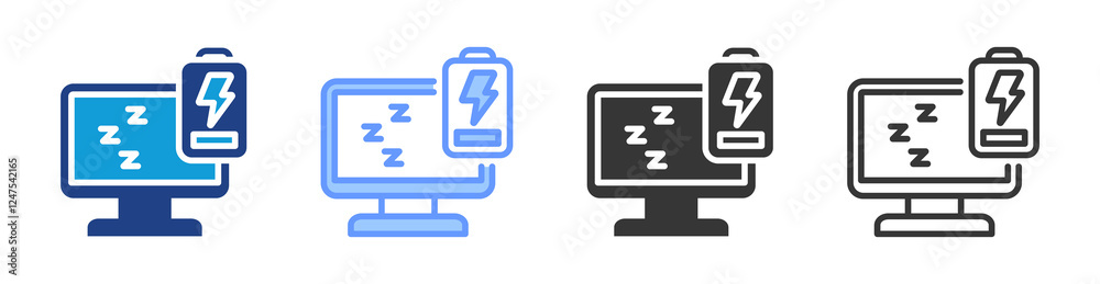 Aufkleber deep sleep icon set multiple style collection