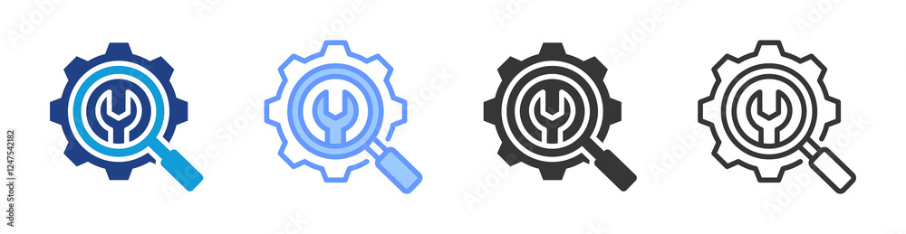 Poster Predictive maintenance icon set multiple style collection