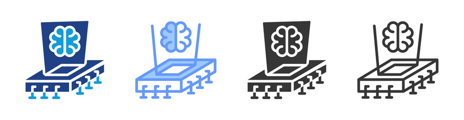 Smart throttling icon set multiple style collection