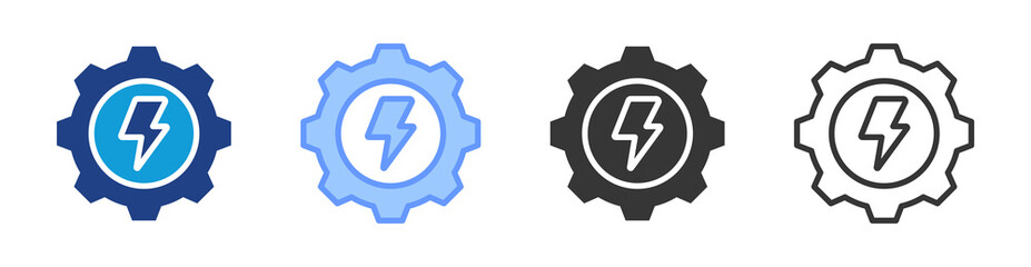 Power optimization icon set multiple style collection