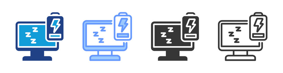 Deep sleep icon set multiple style collection