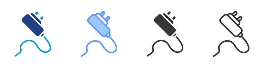Power adapter icon set multiple style collection