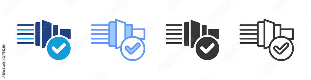 Fototapete Efficient cabling icon set multiple style collection