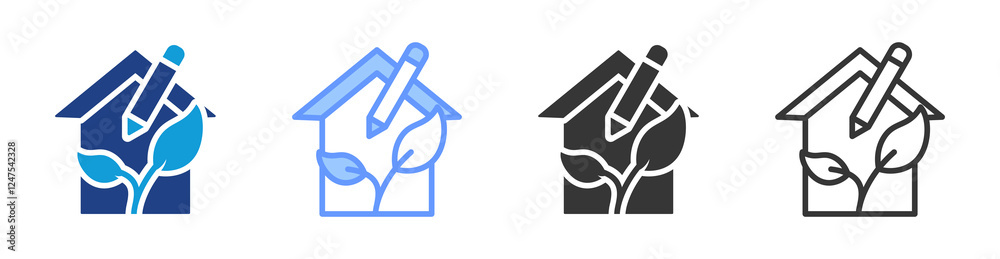 Poster sustainable design icon set multiple style collection