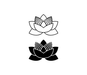 Lotus, flower abstract logo isolated on white