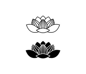 Lotus, flower abstract logo isolated on white