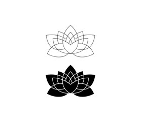 Fototapeta premium Lotus, flower abstract logo isolated on white