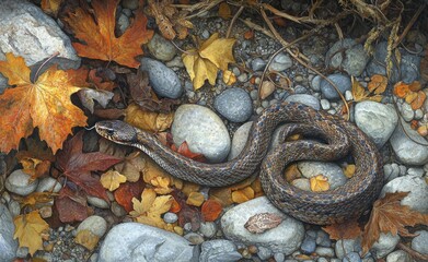 Field guide entry: Macro portrait of Juvenile Smooth Earth snake