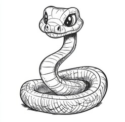 Fototapeta premium Charming black and white cartoon depiction of a snake