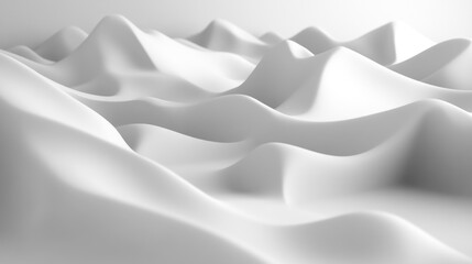 Obraz premium White abstract landscape, flowing curves, background blur, digital art, website design