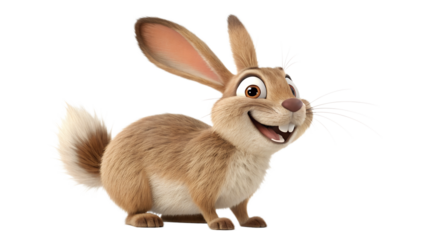 Joyful rabbit with big ears and smile