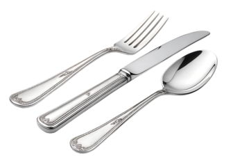 Elegant silver cutlery set for fine dining