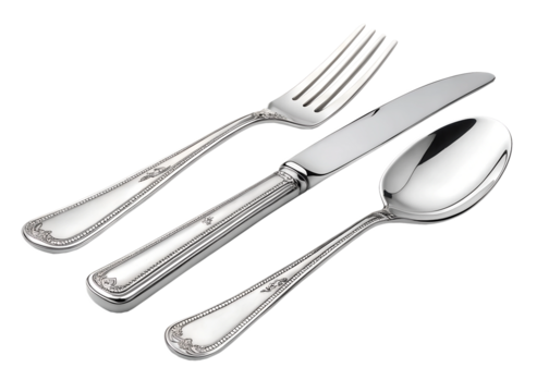 Elegant silver cutlery set for fine dining