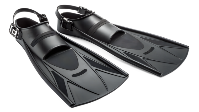 Quality black fins for underwater exploration