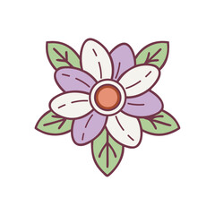 Wildflower daisy botanical illustration