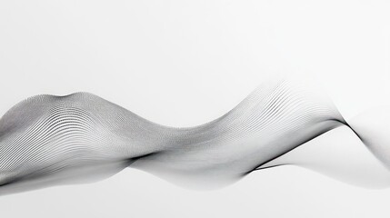 Abstract grey wave flowing on white background; website banner