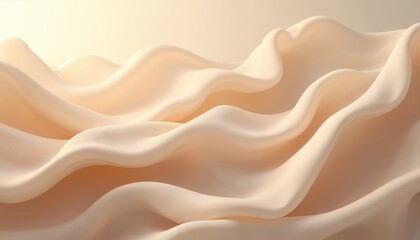 Abstract beige wavy design. Soft flowing curves create sense of movement, harmony. Beige fabric with smooth flowing texture. Looks perfect for fashion, interior design, graphic projects. Minimalist