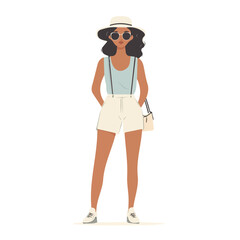 Israeli Women's Summer Fashion | Casual & Traditional Attire Vector Illustration
