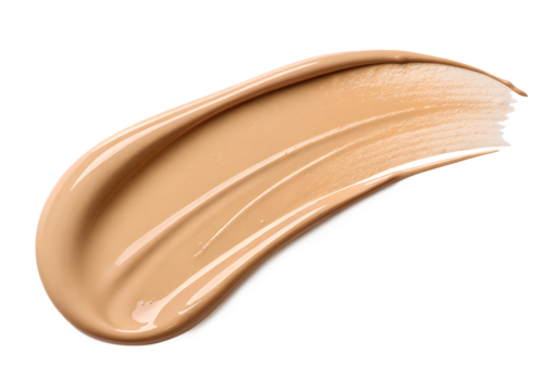 Beige foundation swatch on background