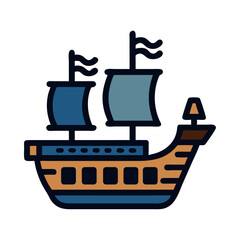 Pirate Galleon Ship Icon