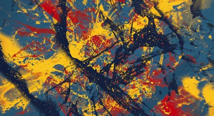 Abstract art with bold strokes and splatter effects for creative projects