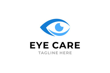 Eye Care Logo Design Template. Eye Care Clinic Logo Inspiration. Vision Care Logo Vector. Eye Icon.	
