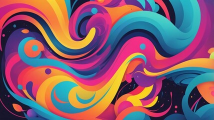 Obraz premium Vivid Delight: Bright Colors Illustration Background