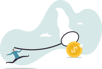 Chasing high performance active mutual fund, buying rising star stock or funds, catch or grab hot ETFs .business concept.flat character.