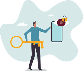 Data privacy for internet user, protect application to track or follow user behavior .business concept.flat character.