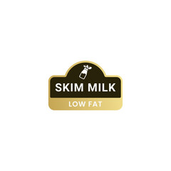 Fototapeta premium Skim milk label label vector isolated EPS. Best Skim milk logo for product packaging design element. Skim milk label for packaging design element.