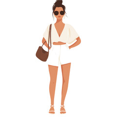 Fototapeta premium Montenegro Woman Summer Clothes and Style – Breezy Summer Fashion, Stylish Summer Outfits, Light and Comfortable Clothing, Montenegro Summer Style 