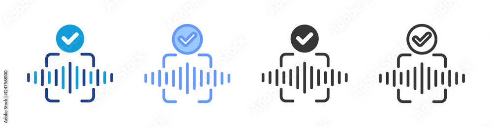 Poster Voice Recognition icon set multiple style collection