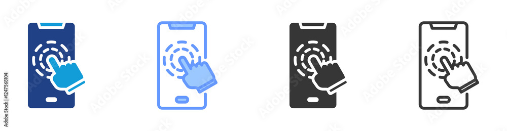 Poster Touch Screen icon set multiple style collection